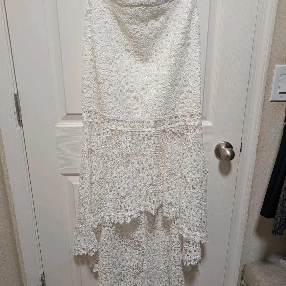 White Lace Celine Off-Shoulder Women’s Coord Set - Picture 6 of 7